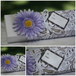 gift box collage purple